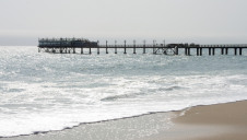The pier at Swakopmund, capital city of Erongo Region, Namibia, on the coast of the Atlantic Ocean